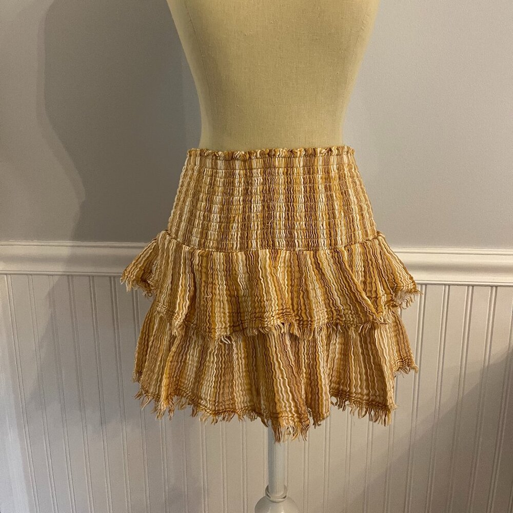 Aerie orange and yellow stripped skirt